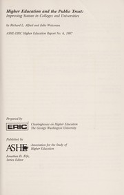 Cover of Higher education and the public trust by Richard L. Alfred