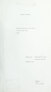 Cover of Law and philosophy by Reginald E. Allen