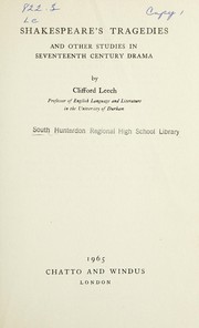 Cover of Shakespeare's Tragedies by Clifford Leech