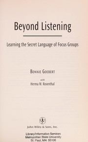Cover of Beyond listening by Bonnie Goebert