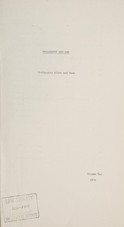 Cover of Philosophy and law by Reginald E. Allen