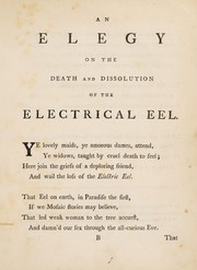 Front cover of An elegy on the lamented death of the electrical eel, or gymnotus electricus by Lucretia Lovejoy
