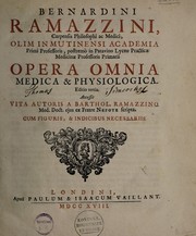 Front cover of Opera omnia medica et physiologica by Bernardino Ramazzini