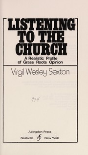 Front cover of Listening to the church by Virgil Wesley Sexton