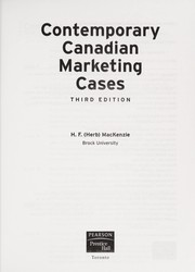 Front cover of Contemporary Canadian marketing cases by H. F. MacKenzie