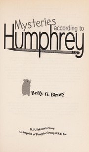 Front cover of Mysteries according to Humphrey by Betty G. Birney