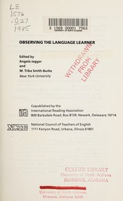 Cover of Observing the language learner by M. Trika Smith-Burke