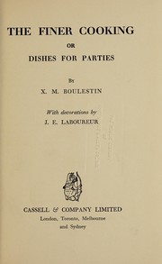 Cover of The Finer Cooking, or Dishes for Parties by X. Marcel Boulestin