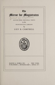 Cover of The mirror for magistrates by William Baldwin