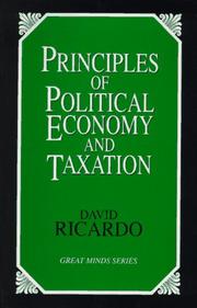 Front cover of Principles of political economy and taxation by David Ricardo