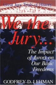 Front cover of We the jury-- by Godfrey D. Lehman