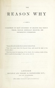 Front cover of The reason why by Robert Kemp Philp