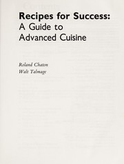 Cover of Recipes for success by Roland Chaton
