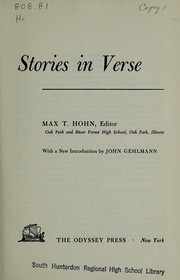 Cover of Stories in verse by Max T. Hohn