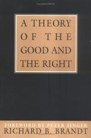 Cover of A theory of the good and the right by Brandt, Richard B.
