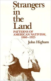 Cover of Strangers in the Land by John Higham