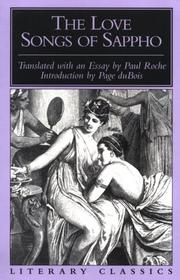 Front cover of The love songs of Sappho by Sappho