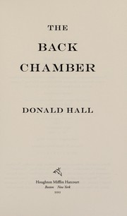 Cover of Back Chamber by Donald Hall