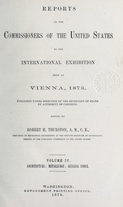 Front cover of Reports of the commissioners of the United States to the International exhibition held at Vienna, 1873 by United States. Commission to the Vienna exhibition, 1873