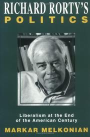 Front cover of Richard Rorty's Politics by Markar Melkonian