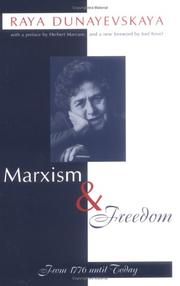 Cover of Marxismand freedom from 1776 until today by Raya Dunayevskaya