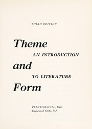 Cover of Theme and form by Monroe C. Beardsley