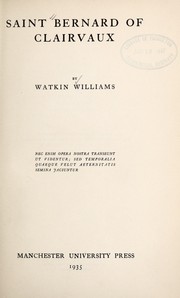 Front cover of Saint Bernard of Clairvaux by Williams, Watkin Wynn