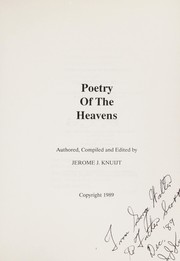 Front cover of Poetry of the heavens by Jerome J. Knuijt