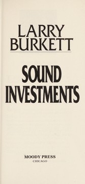 Front cover of Sound Investments (Burkett Booklets) by Larry Burkett