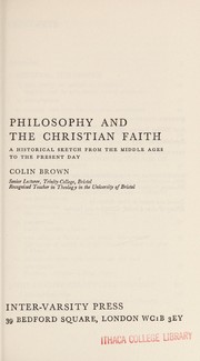 Cover of Philosophy and the Christian faith by Brown, Colin