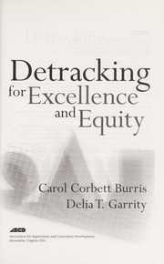 Cover of Detracking for excellence and equity by Carol Corbett Burris