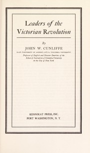 Front cover of Leaders of the Victorian revolution by John William Cunliffe