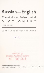 Cover of Russian-English technical and chemical dictionary by Ludmilla Ignatiev Callaham