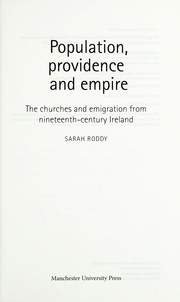 Front cover of Population, providence and empire by Sarah Roddy