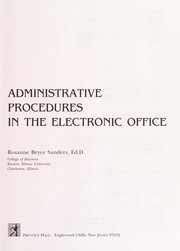 Front cover of Administrative Procedures in the Electronic Office by Rosanne Bryce Sanders