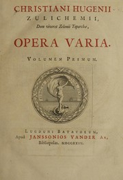 Cover of Christiani Hugenii Zulichemii dum viveret Zelhemi toparchae, Opera varia by Christiaan Huygens