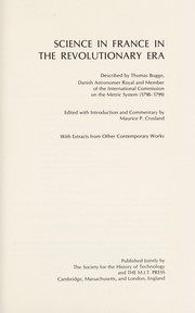 Front cover of Science in France in the revolutionary era by Thomas Bugge