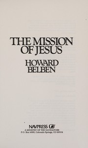 Front cover of The mission of Jesus by Howard Belben