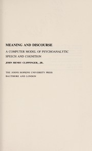 Cover of Meaning and discourse by John Henry Clippinger