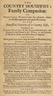 Front cover of The country housewife's family companion by William Ellis of Little Gaddesden