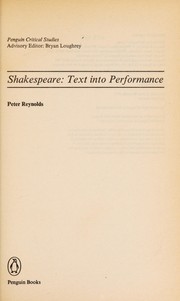 Cover of Shakespeare by Reynolds, Peter