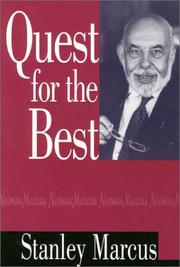Cover of Quest for the best by Stanley Marcus