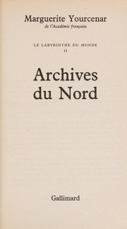 Front cover of Archives du Nord by Marguerite Yourcenar