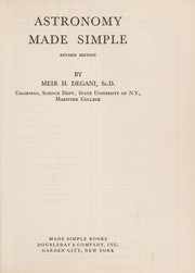 Cover of Astronomy Made Simple Rev Edition by Meir Degani