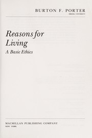 Front cover of Reasons for living by Burton Frederick Porter