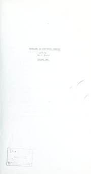 Front cover of Course materials for problems in corporate finance by John W. Blain