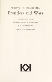 Cover of Frontiers and wars by Winston S. Churchill