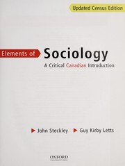 Front cover of Elements of sociology by John Steckley