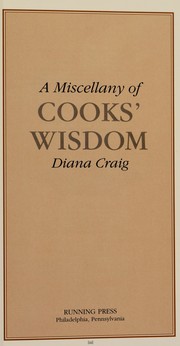 Front cover of A miscellany of cooks' wisdom by Diana Craig