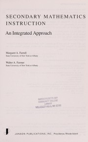 Front cover of Secondary mathematics instruction by Margaret A. Farrell